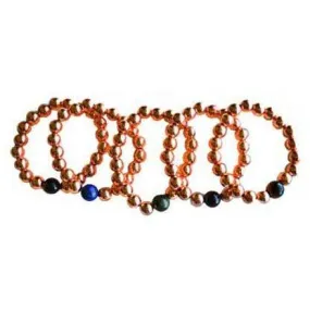 10mm Copper with asst stone bracelet