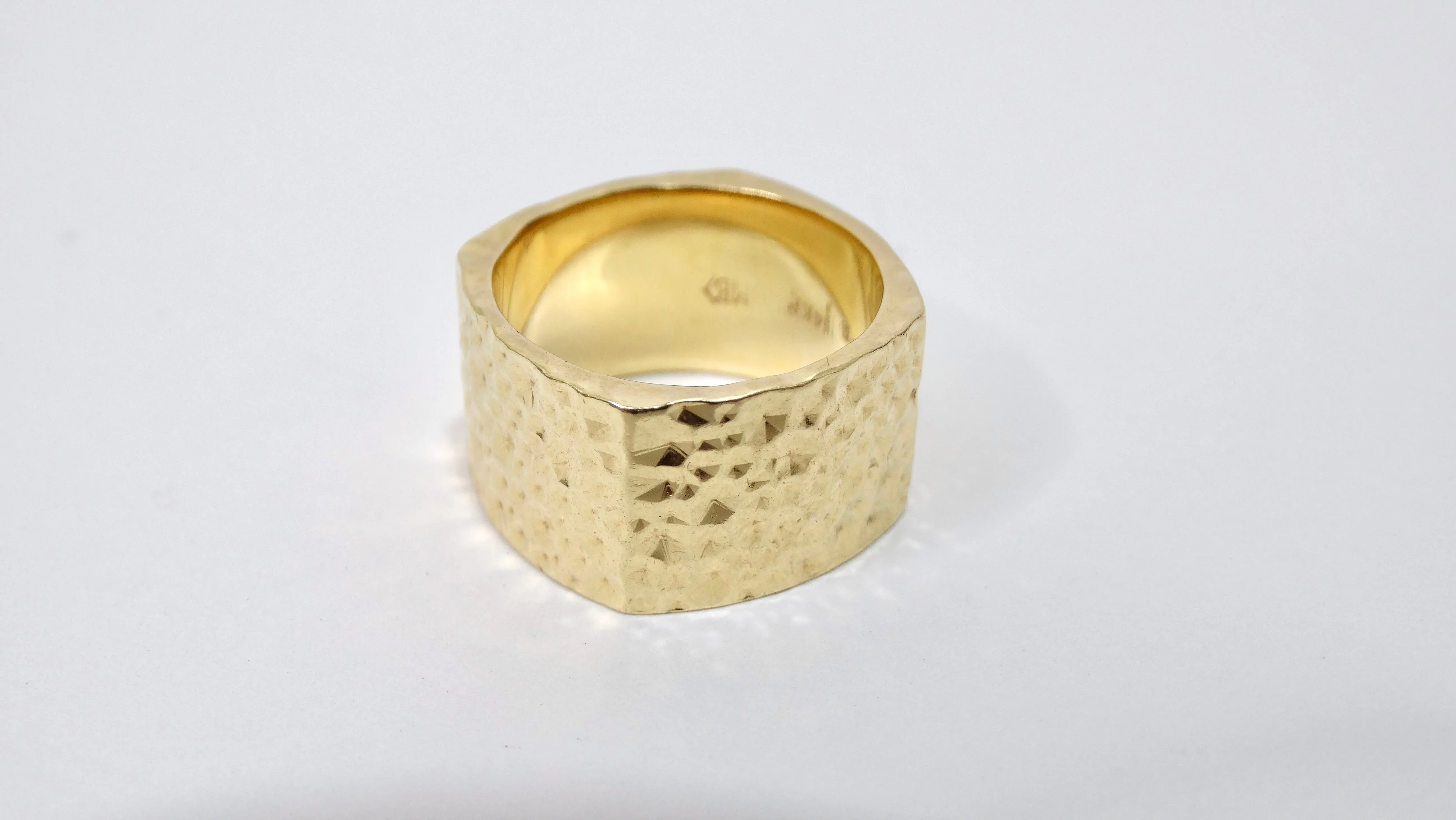 14k Gold Textured Band Ring