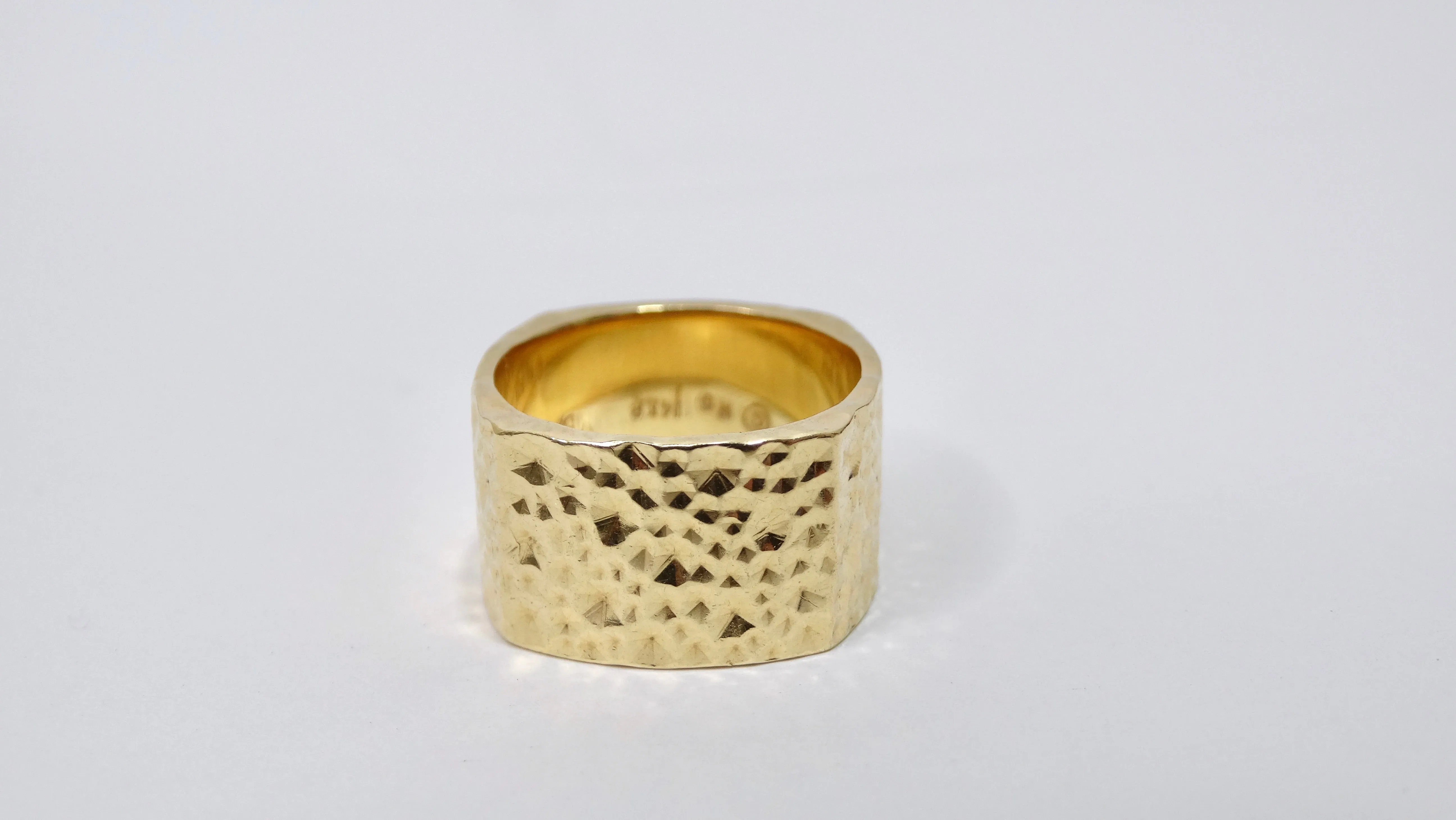 14k Gold Textured Band Ring