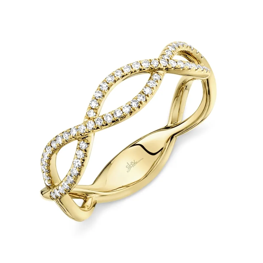 14k Yellow Gold Diamond Twist Band