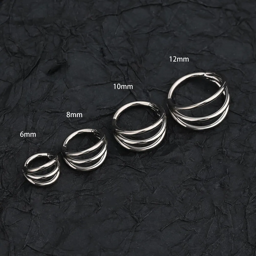 16G Titanium Triple Layered Hinged Segment Cartilage Ring