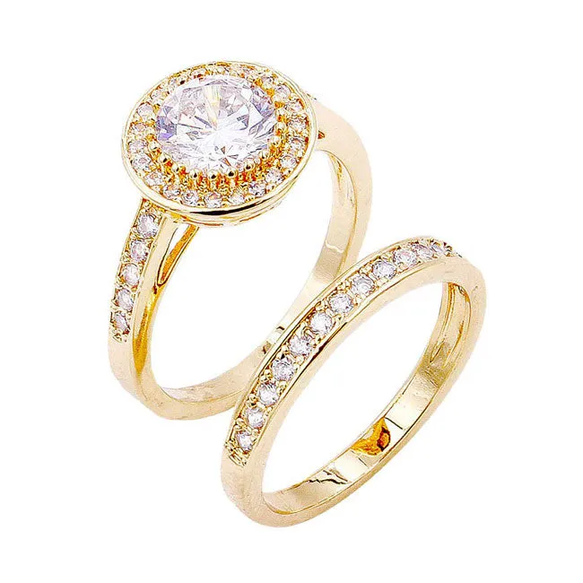 2PCS Gold Silver Plated CZ Embellished Rings by Madeline Love