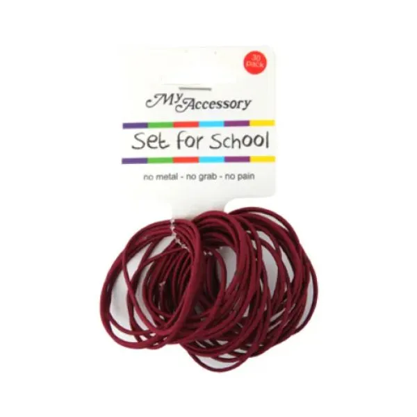 30 Pack School Burgundy Thin Hear Rings