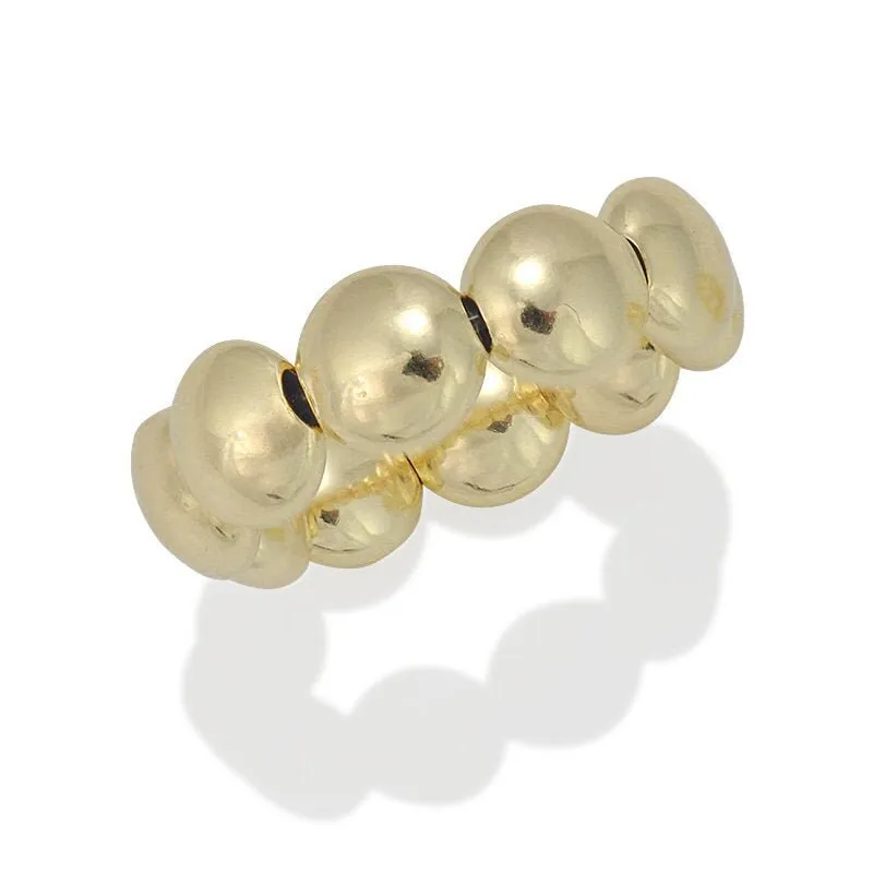 7mm Flat Gold Filled Beaded Stacking Ring