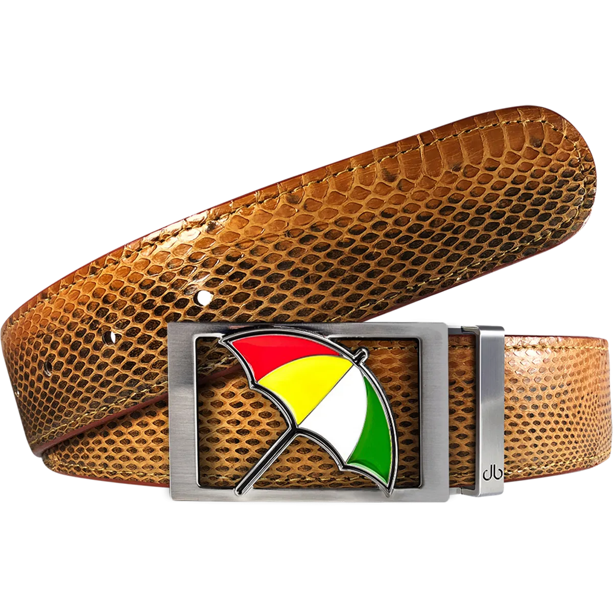 Arnold Palmer Snakeskin Leather Belt in Brown