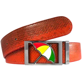 Arnold Palmer Snakeskin Leather Belt in Red