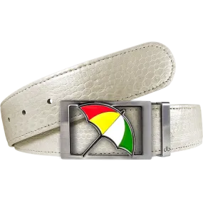 Arnold Palmer Snakeskin Leather Belt in White