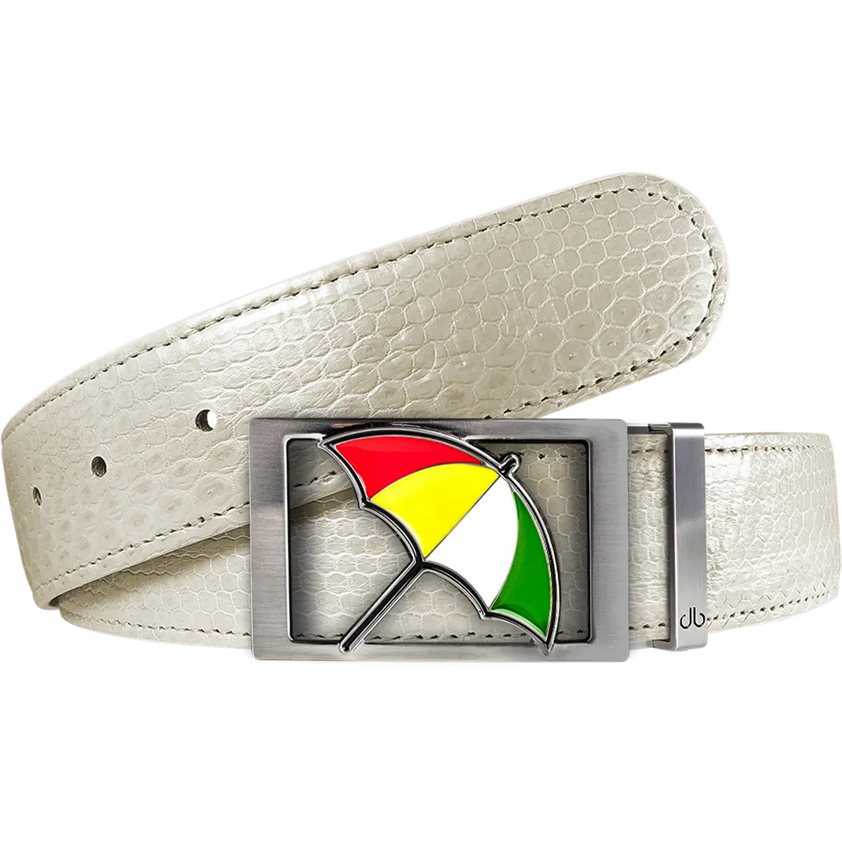 Arnold Palmer Snakeskin Leather Belt in White