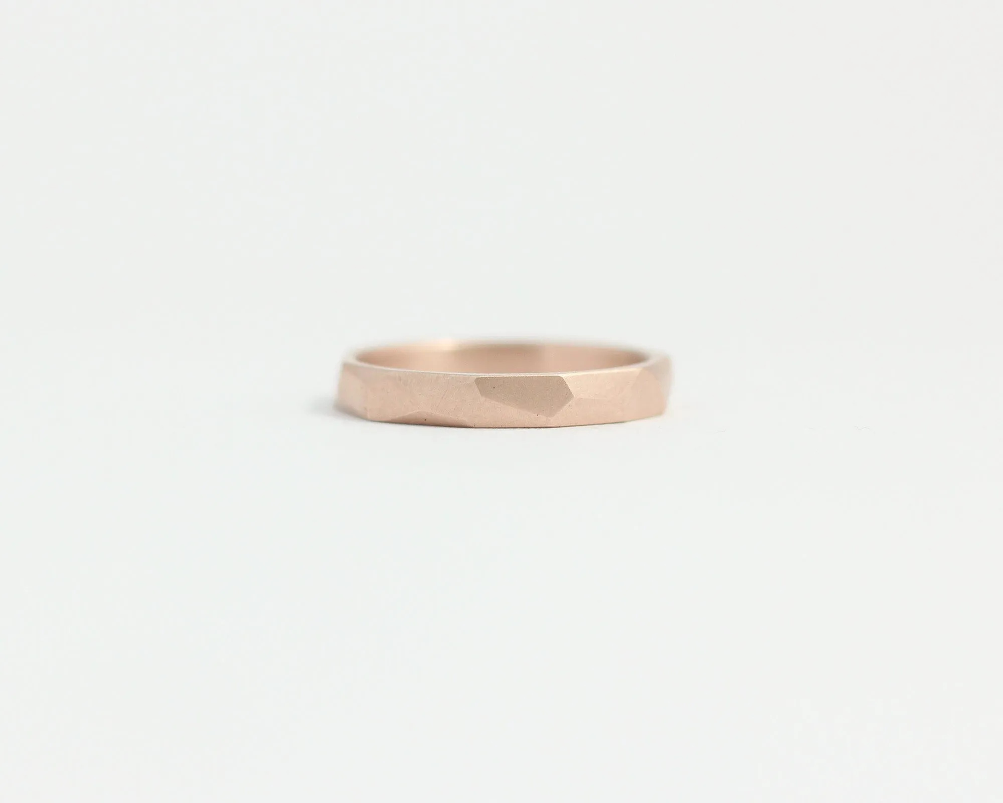 Asymmetrical Facets Ring in Rose Gold - Narrow