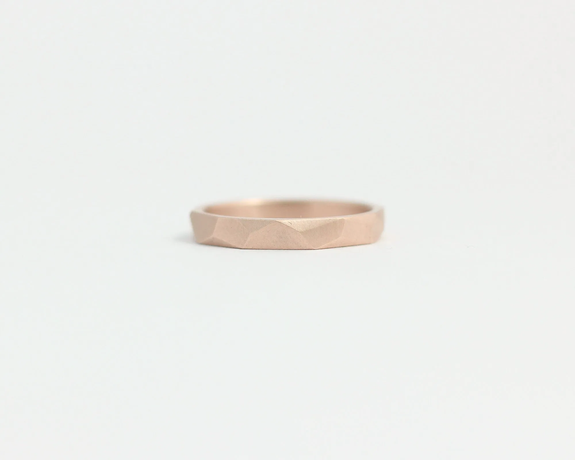 Asymmetrical Facets Ring in Rose Gold - Narrow