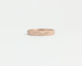 Asymmetrical Facets Ring in Rose Gold - Narrow