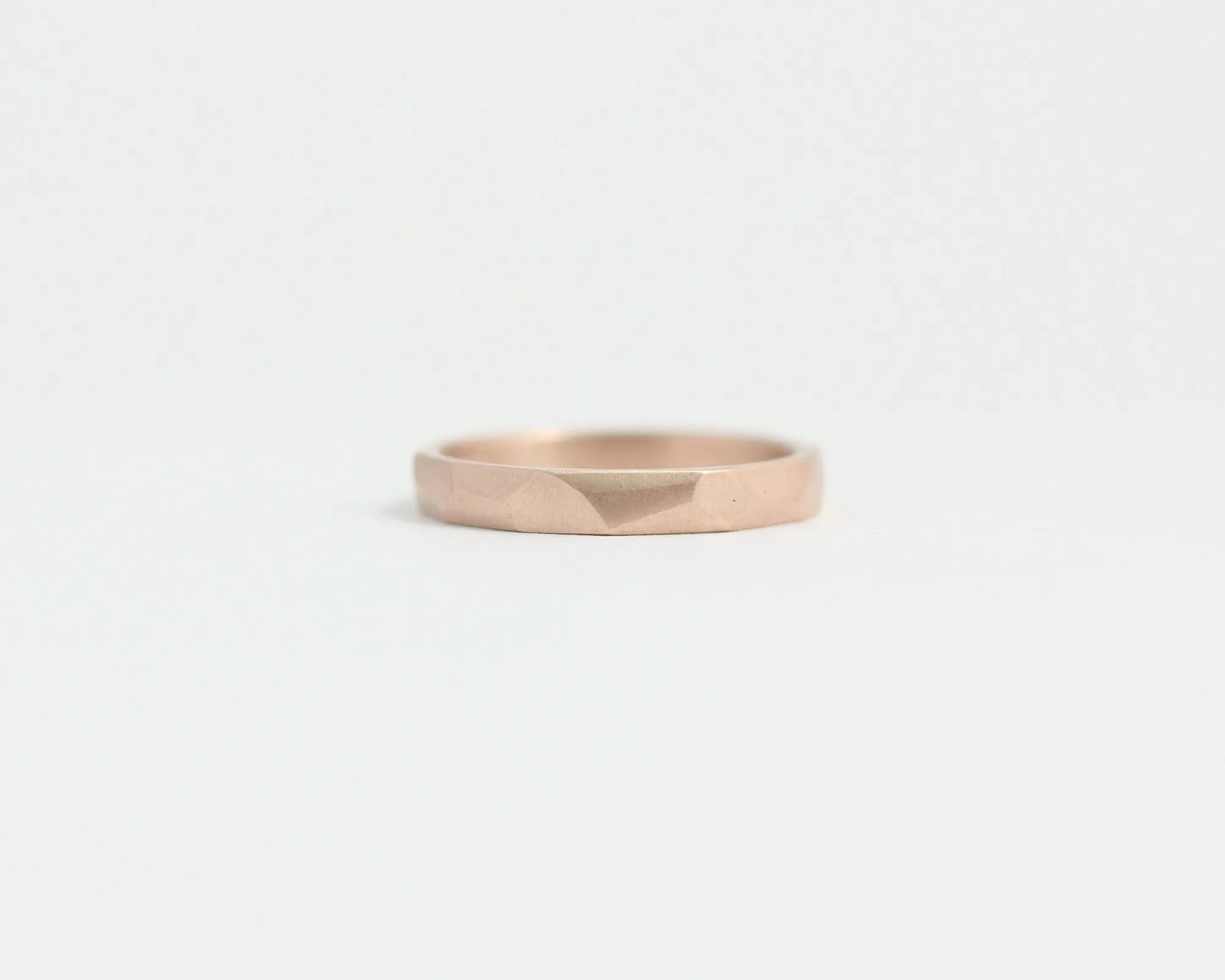 Asymmetrical Facets Ring in Rose Gold - Narrow