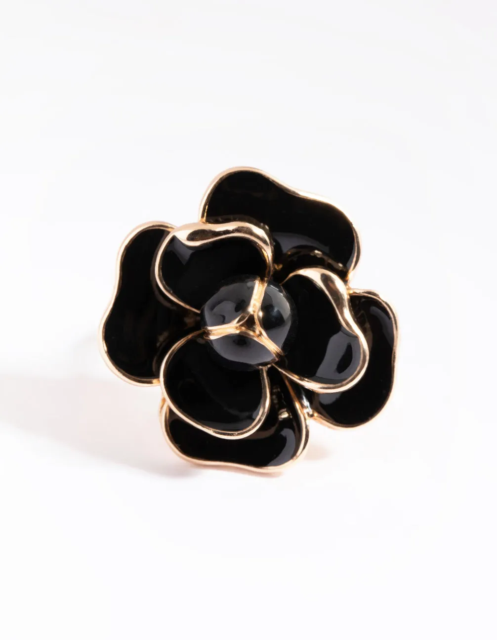 Black Flower Ring