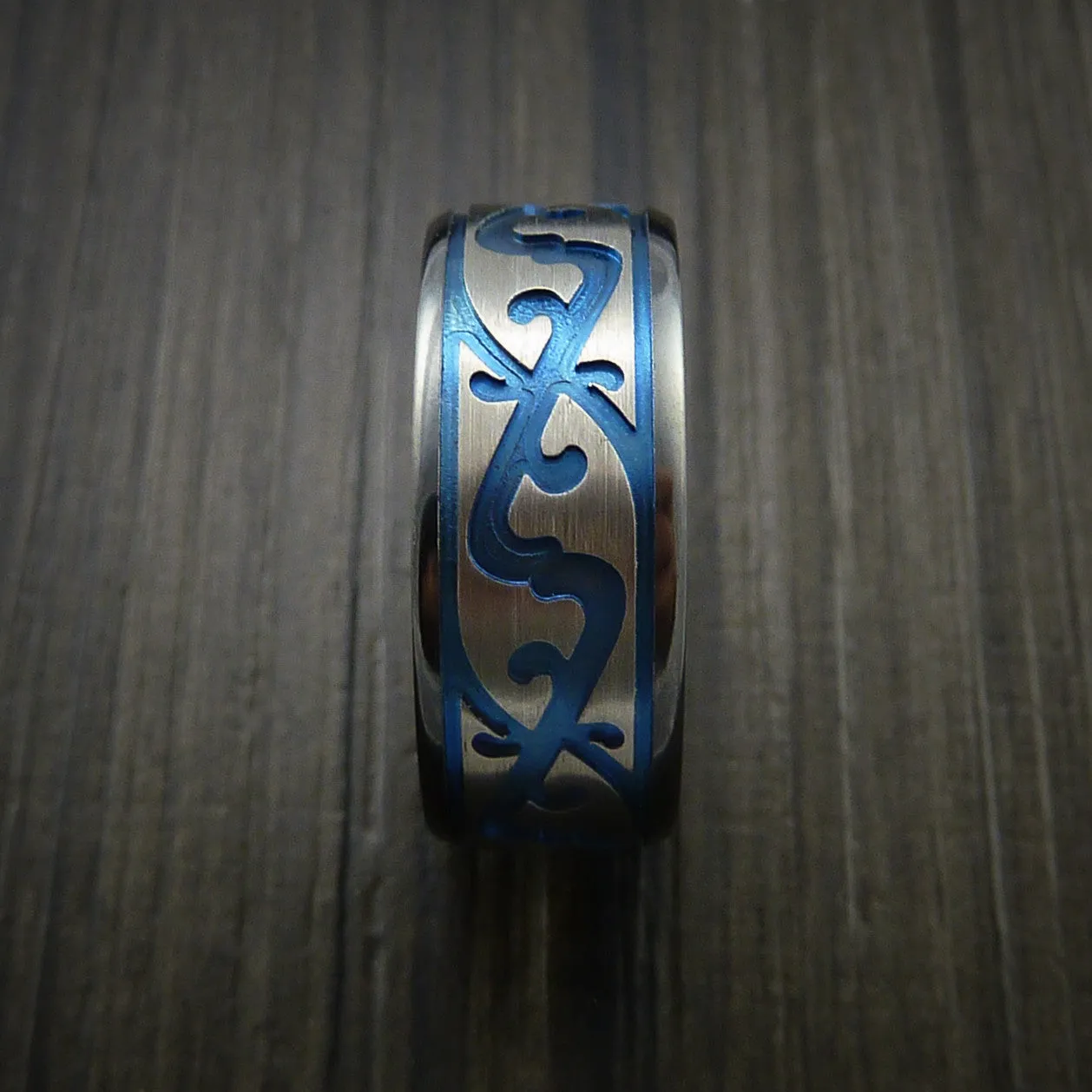 Black Zirconium Celtic Irish Knot Men's Ring Carved Pattern Design Band