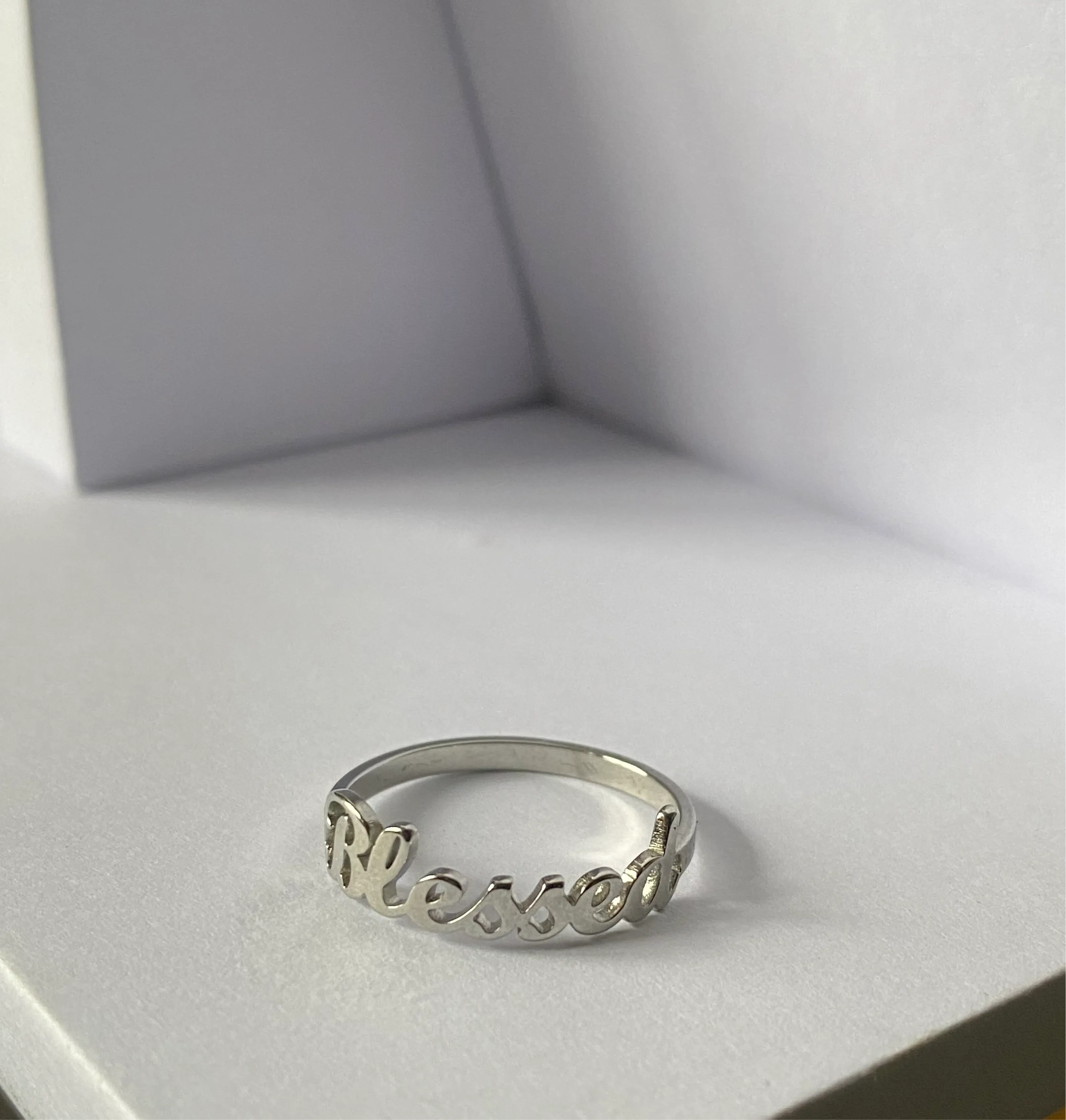 'Blessed' Steel Ring