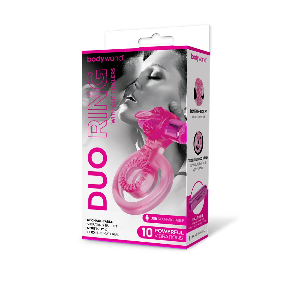 Bodywand Rechargeable Duo Ring with Clit Tickler-(bw1508)