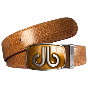 Brown Snakeskin Leather Belt with buckle