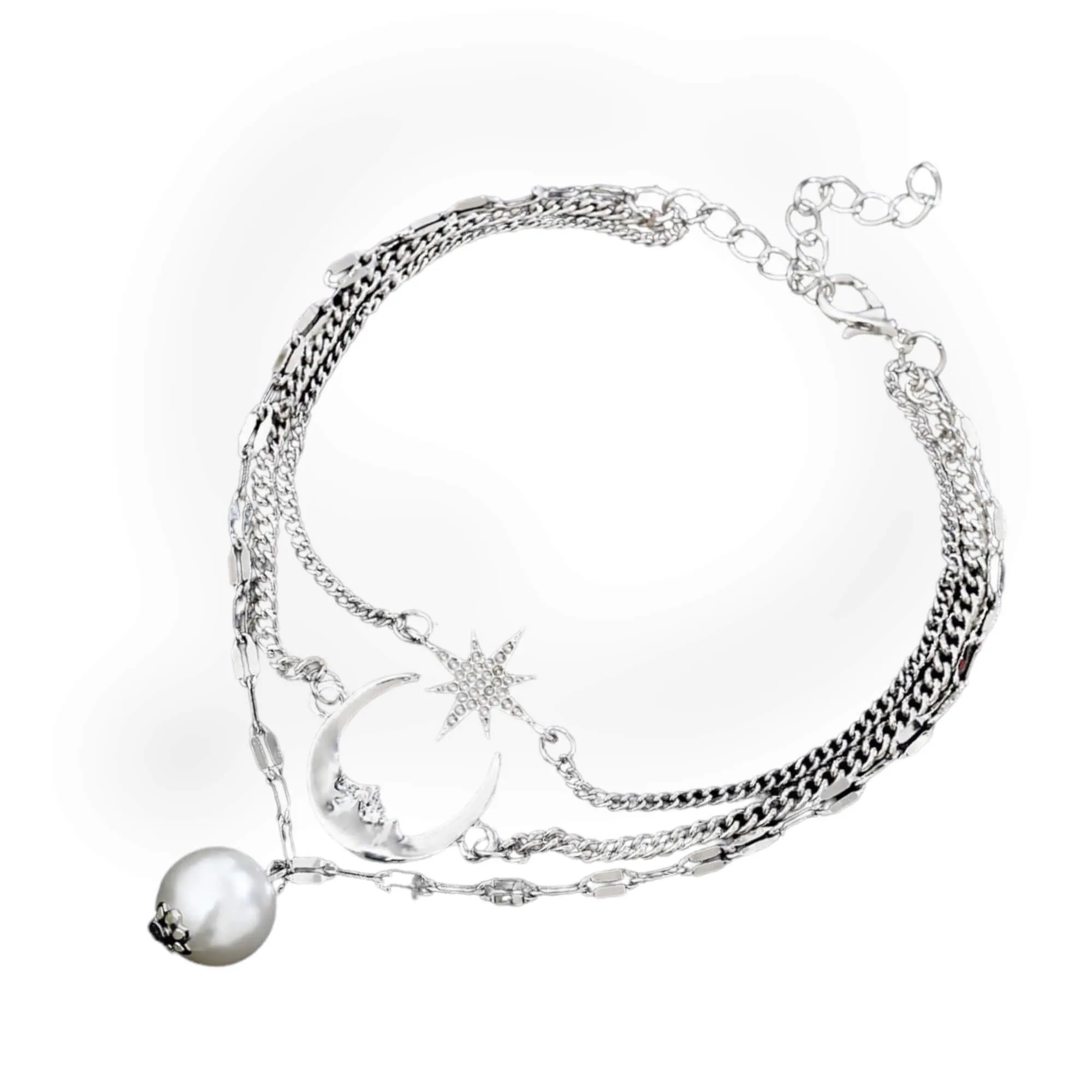 Charming Moon Stars Layering Ankle Bracelet