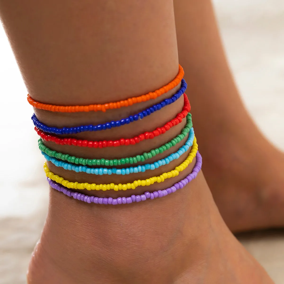 Colorful Beaded Boho Anklets for the Modern Woman