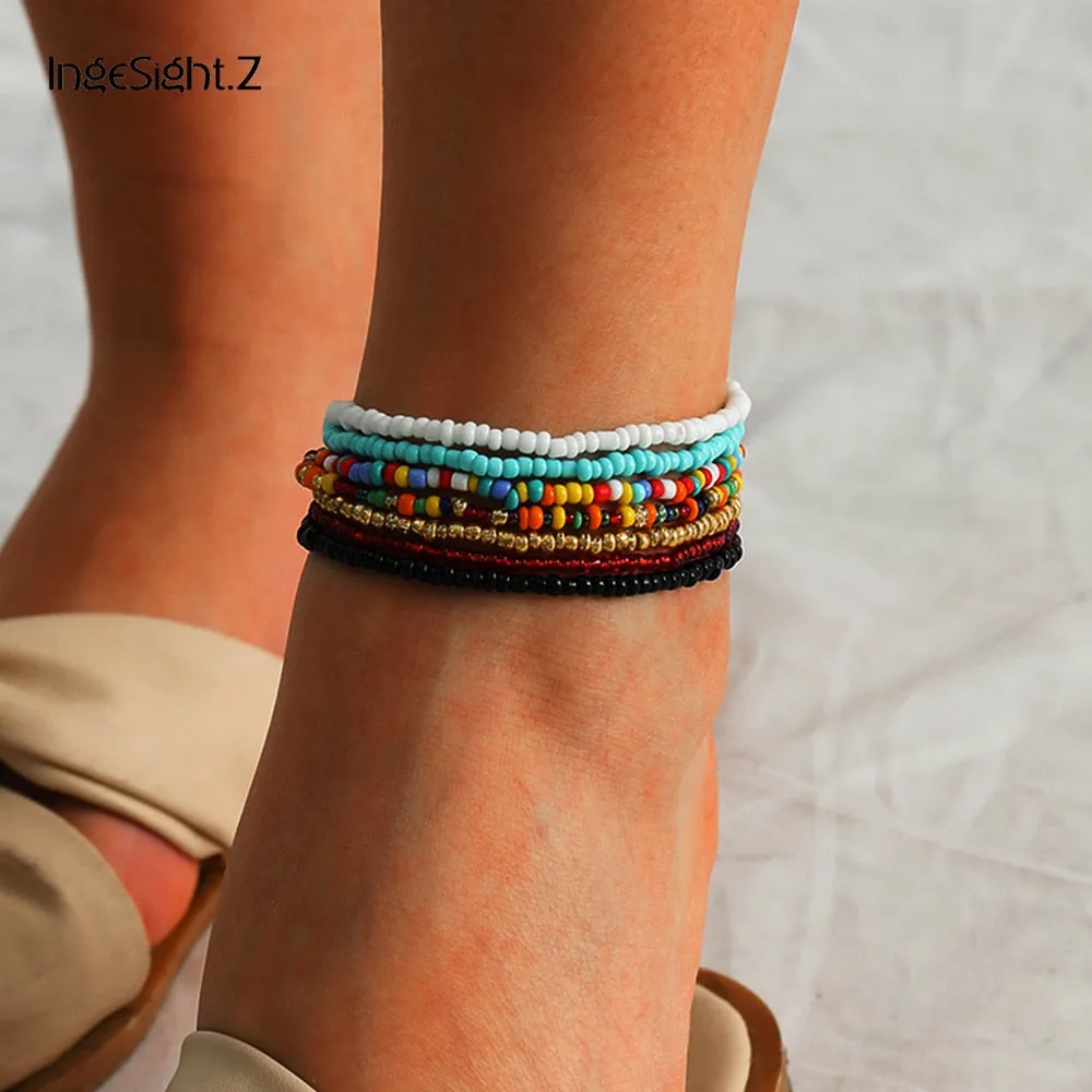 Colorful Beaded Boho Anklets for the Modern Woman