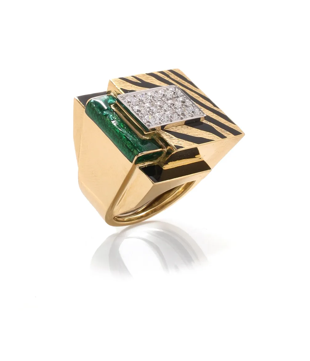 Cubist Tiger Stripe Ring