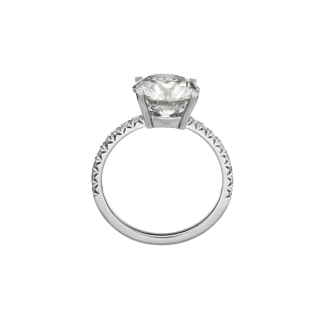 Diamond2 Solitaire Claw Set Ring with embellished band