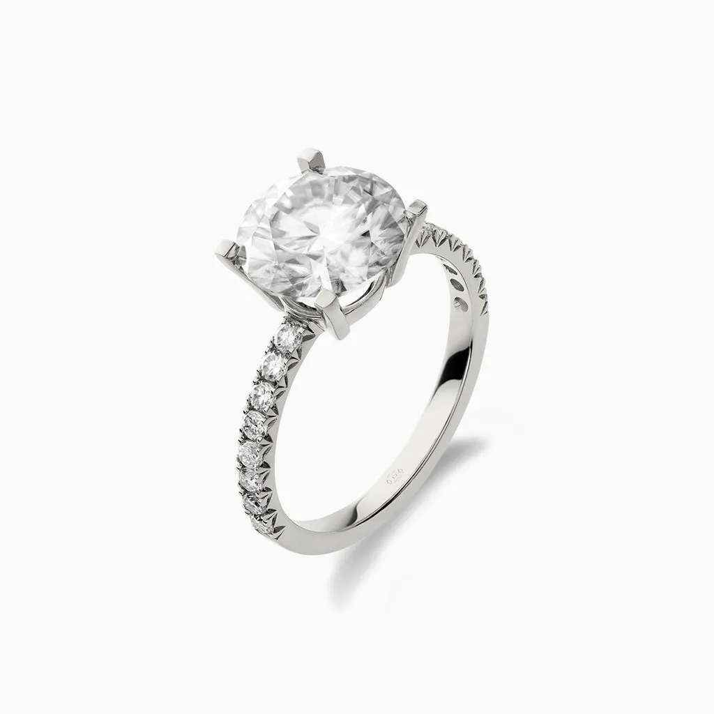 Diamond2 Solitaire Claw Set Ring with embellished band