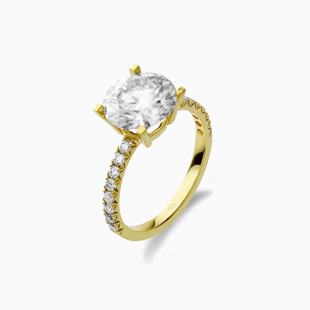 Diamond2 Solitaire Claw Set Ring with embellished band