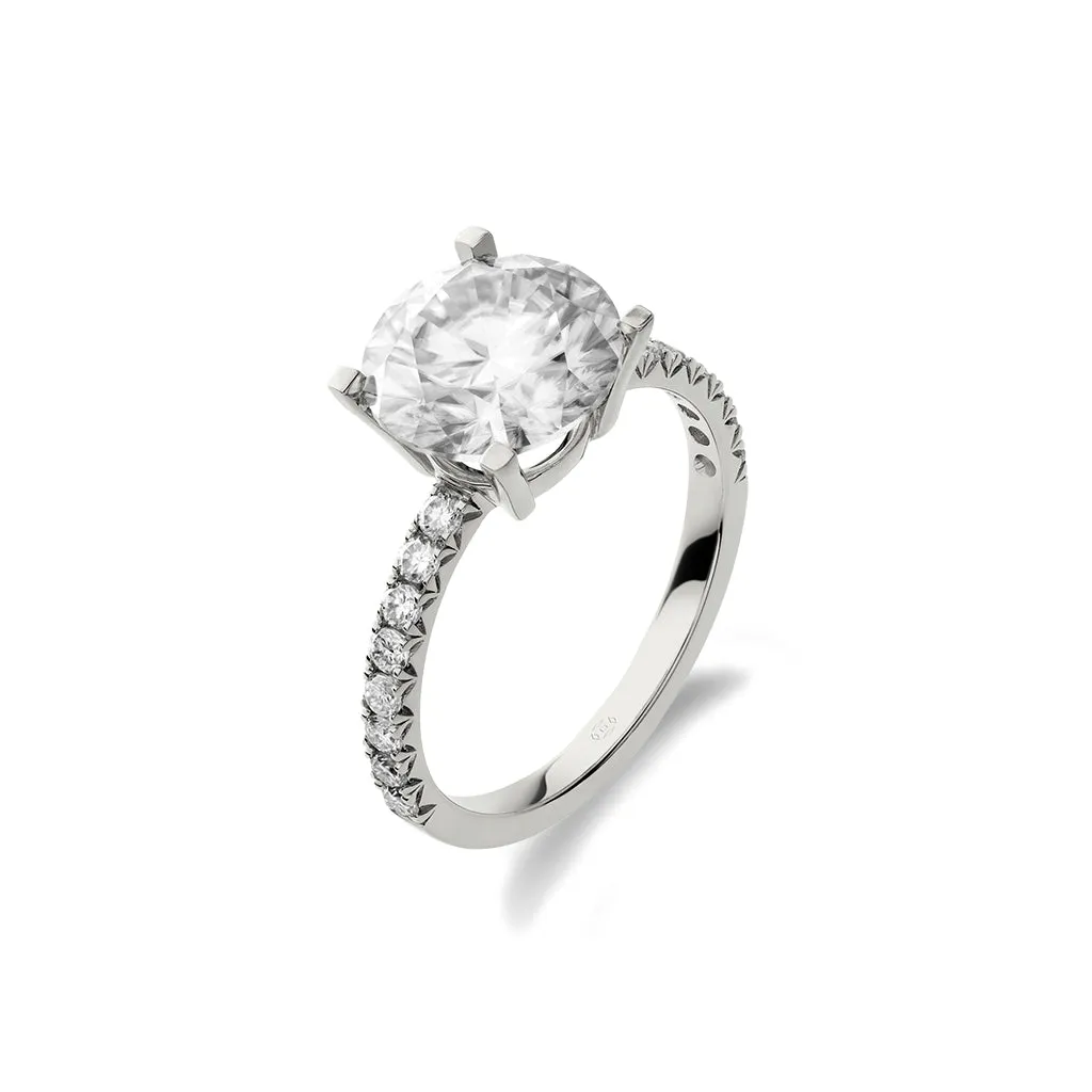 Diamond2 Solitaire Claw Set Ring with embellished band