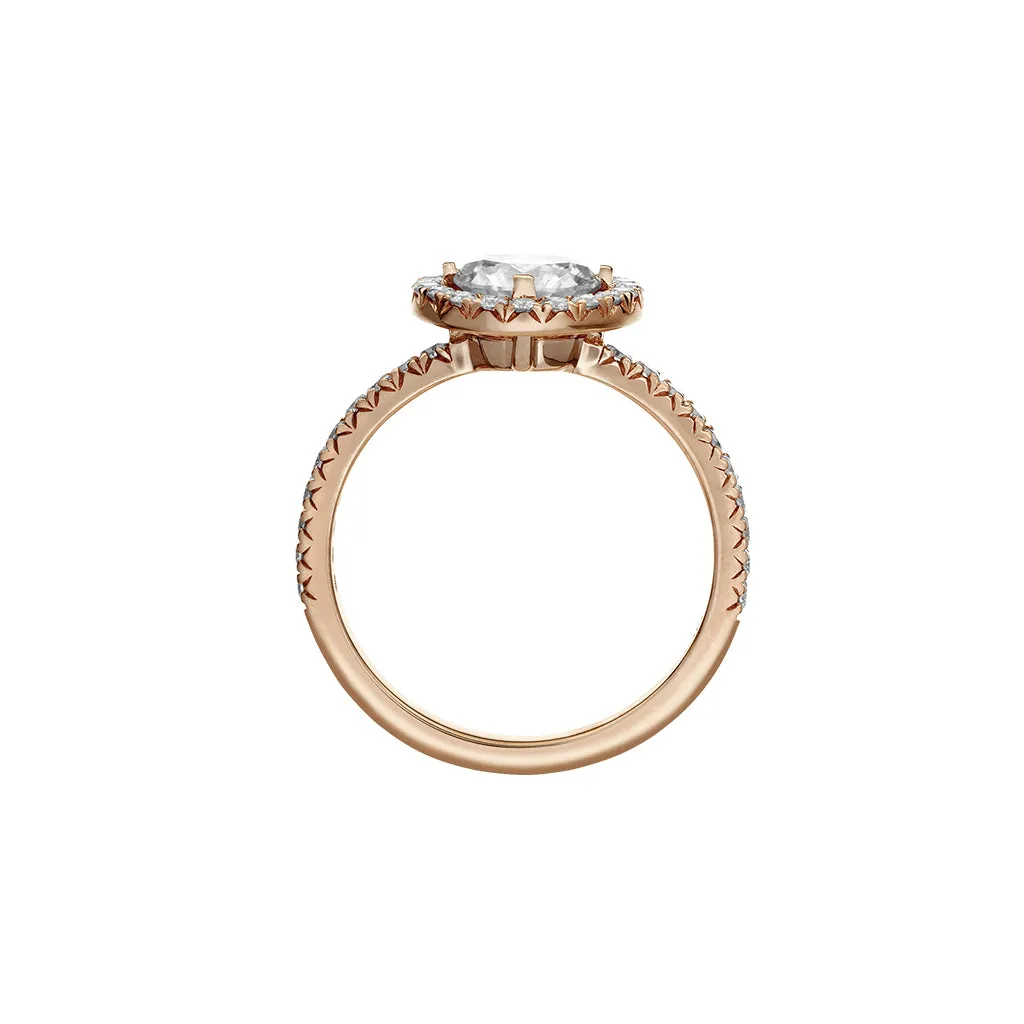 Diamond2 Solitaire Halo Ring with embellished band