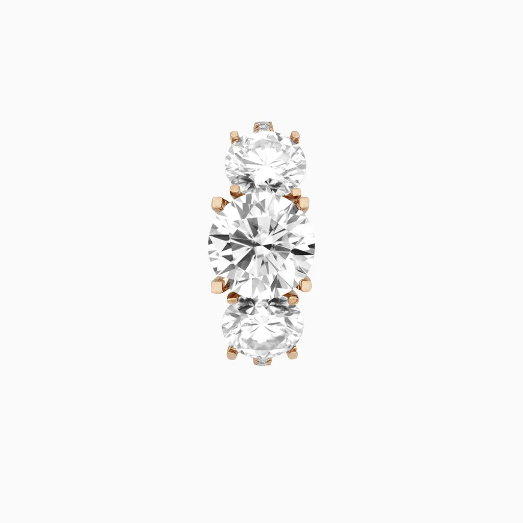 Diamond2 Three-Stone Ring with embellished band