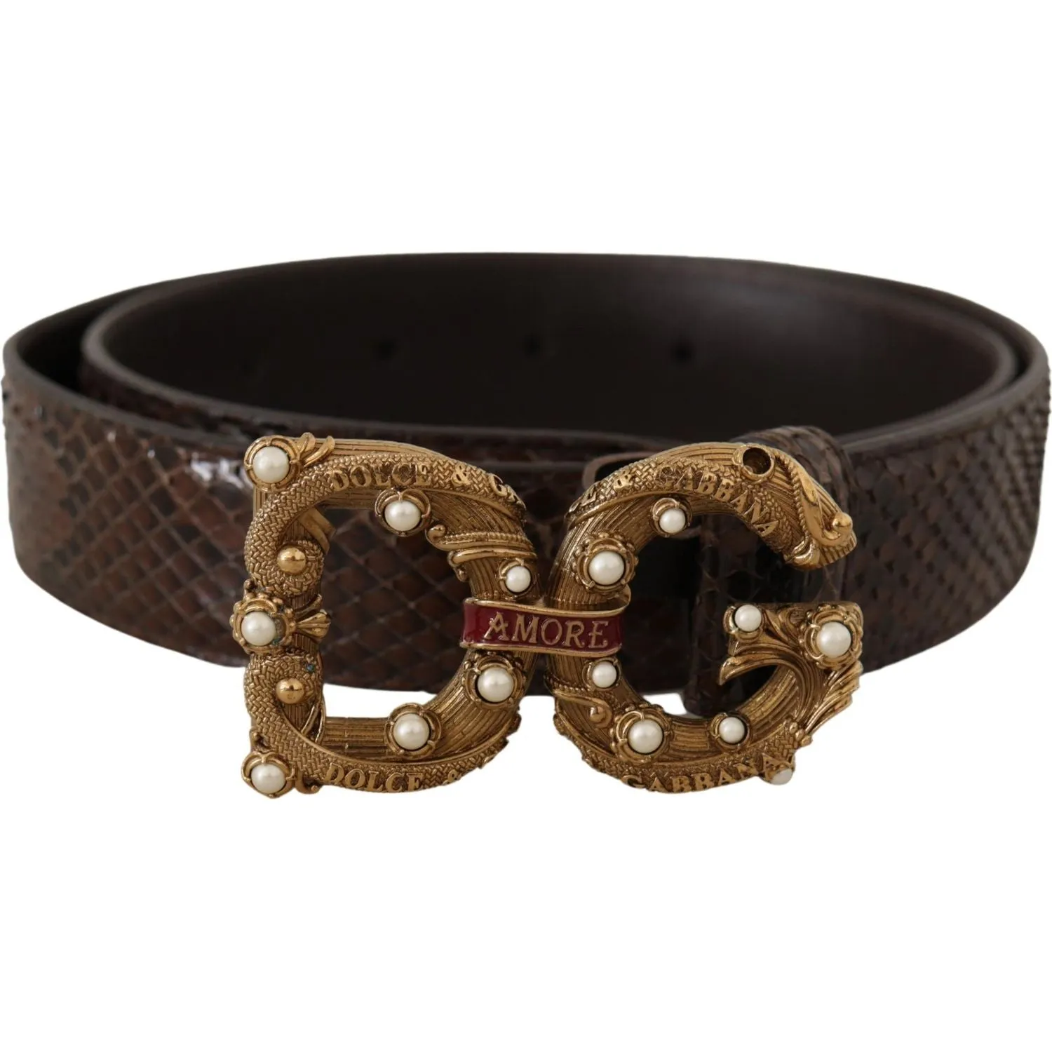 Dolce & Gabbana Elegant Snakeskin Leather Belt