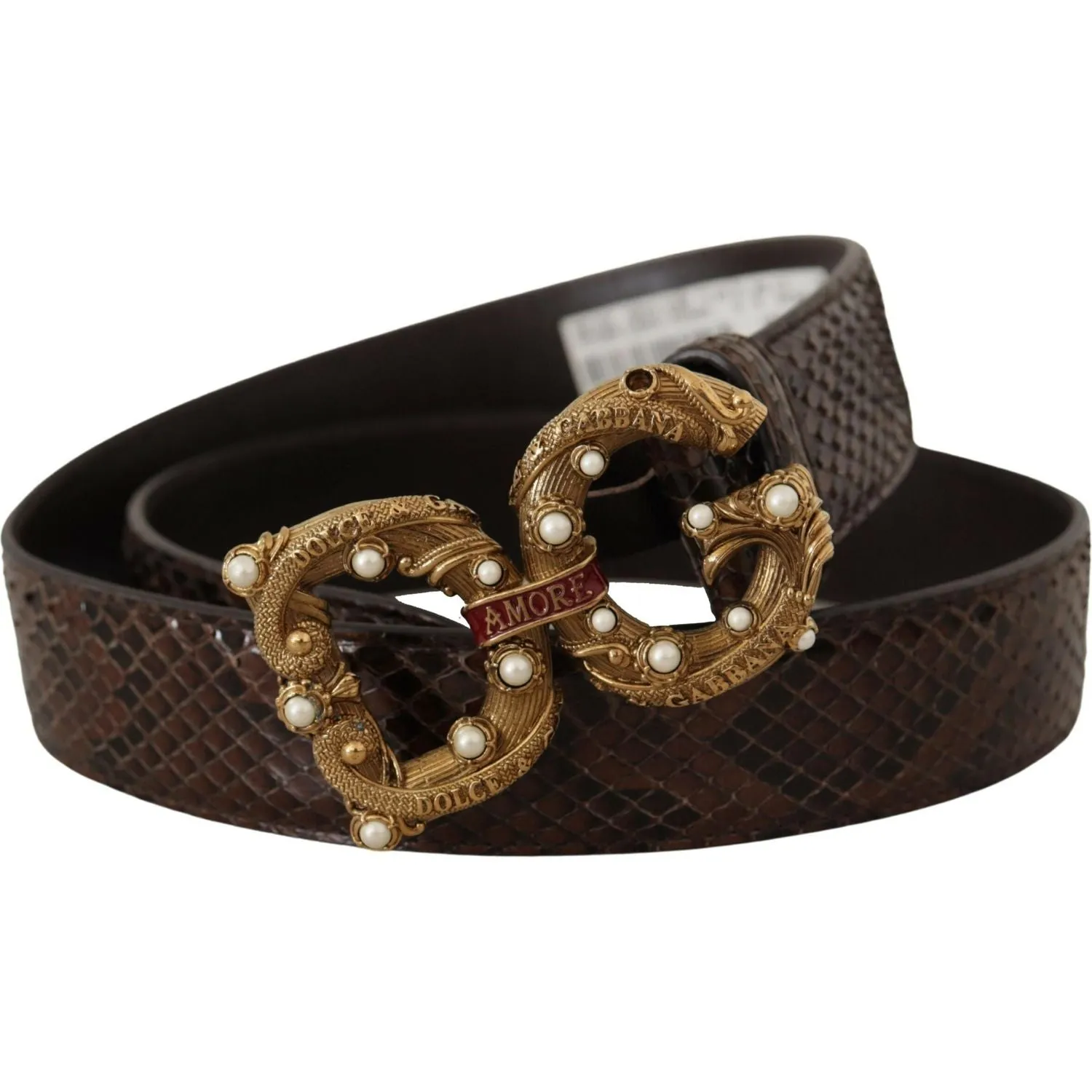 Dolce & Gabbana Elegant Snakeskin Leather Belt