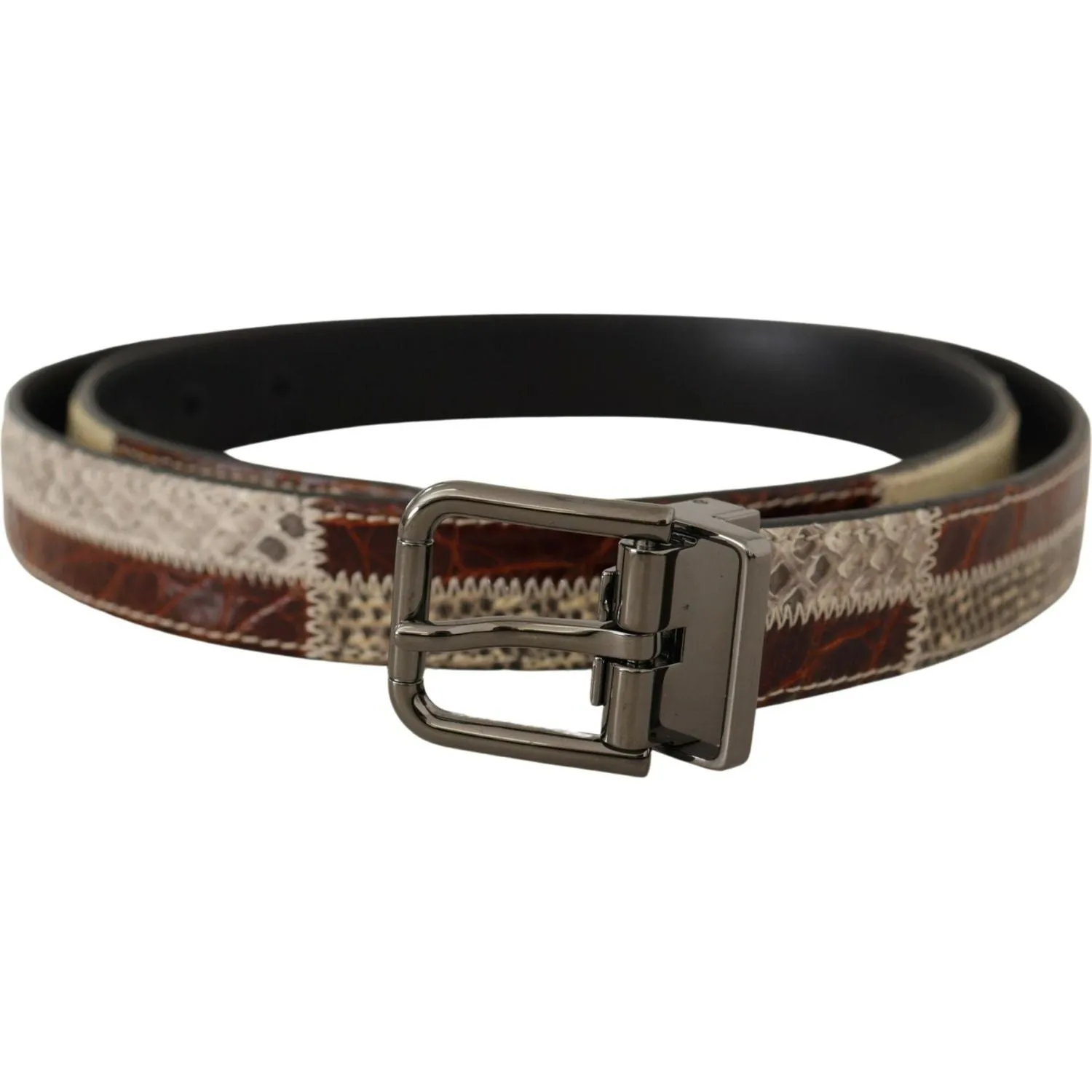 Dolce & Gabbana Multicolor Patchwork Snakeskin Belt