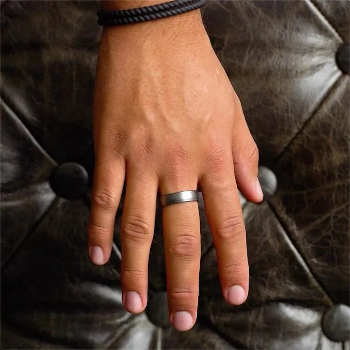 Elements Classic Thin Silicone Ring - Platinum