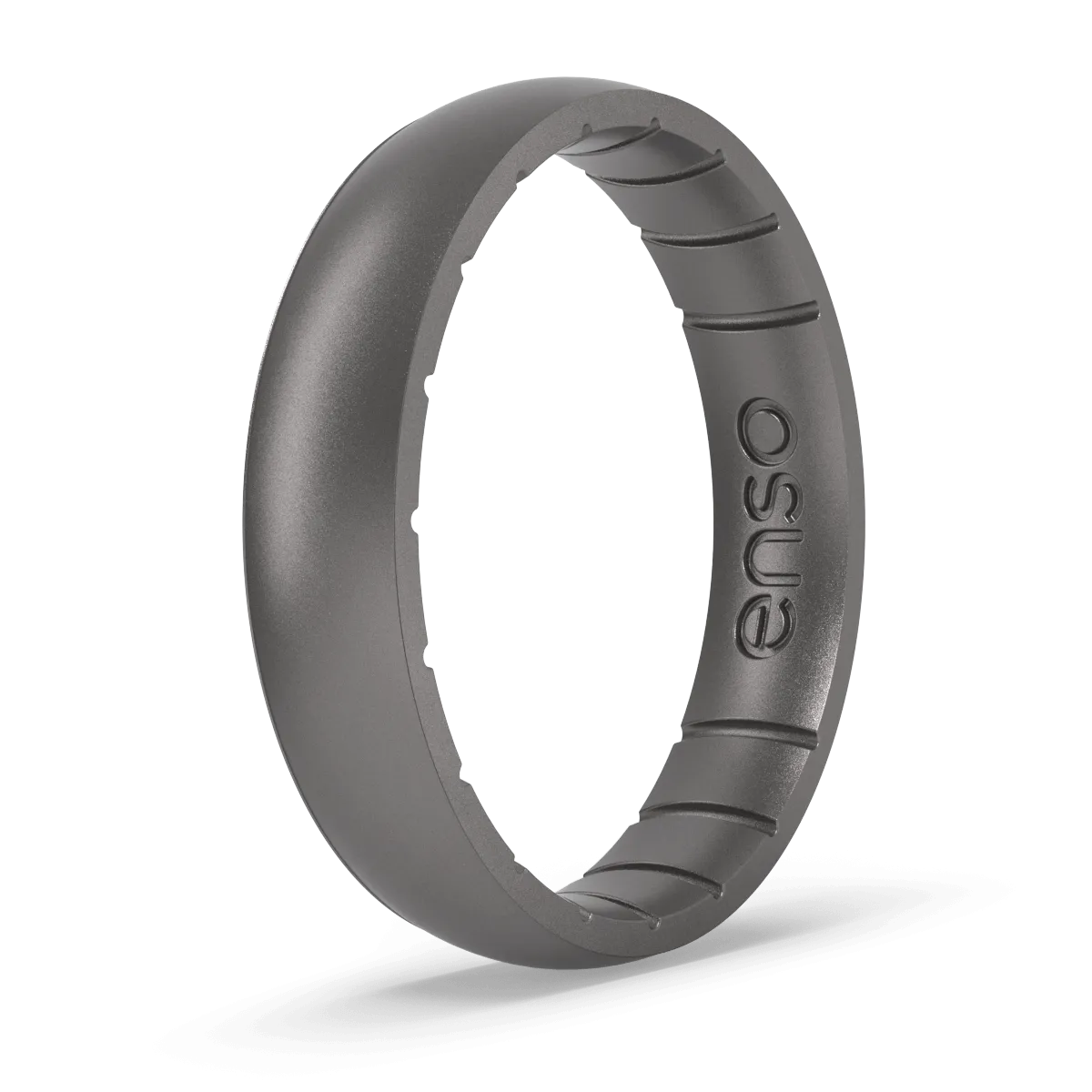 Elements Classic Thin Silicone Ring - Platinum