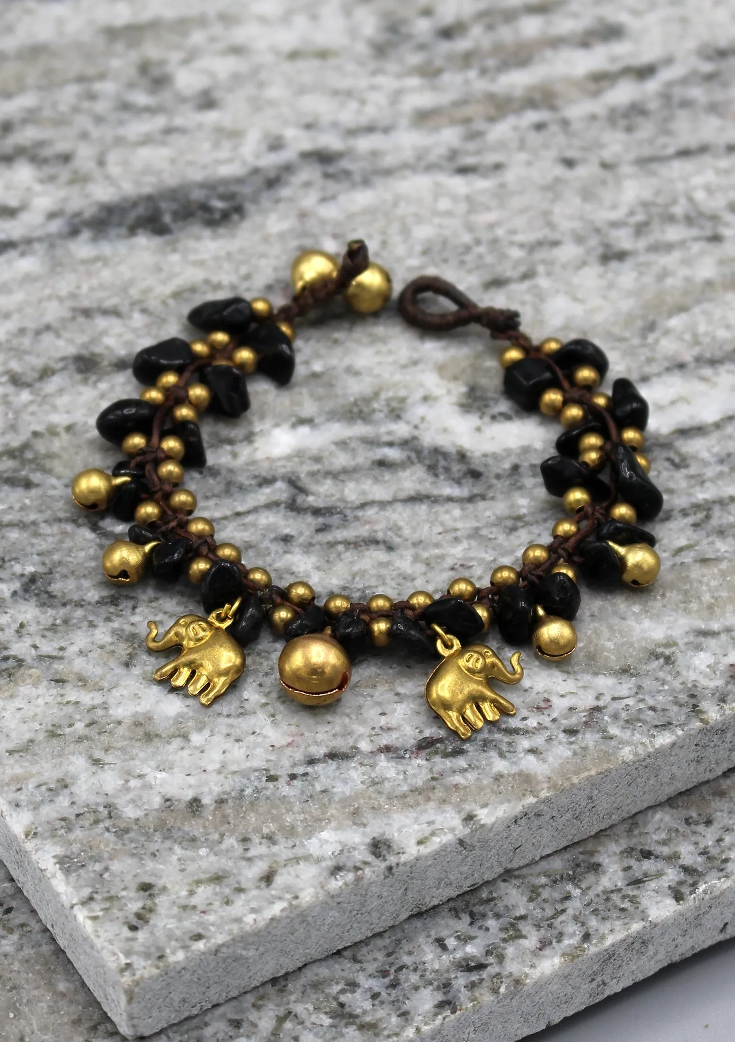 Elephant Charm Stone Beaded Baby's Anklet