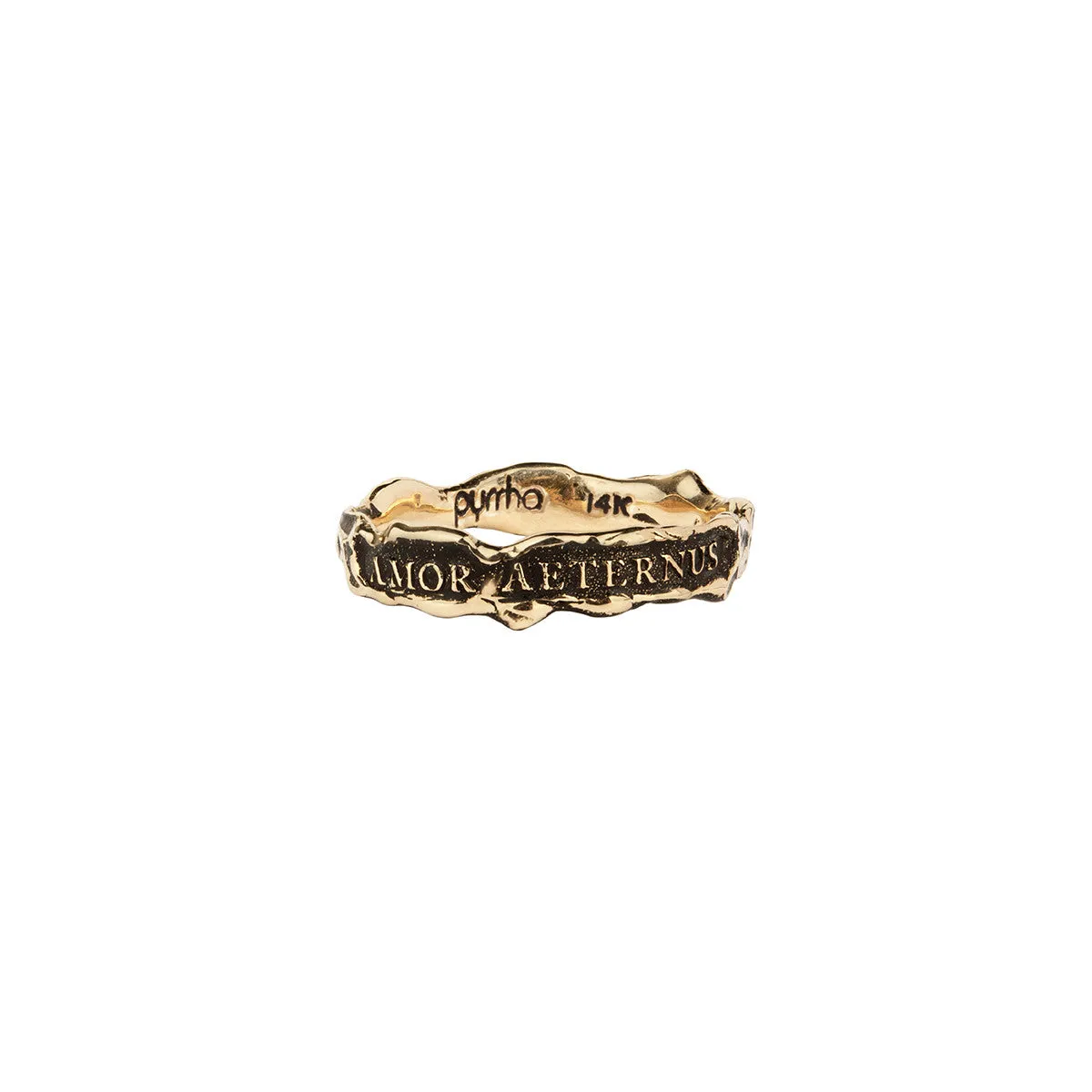 Eternal Love Narrow 14K Gold Textured Band Ring