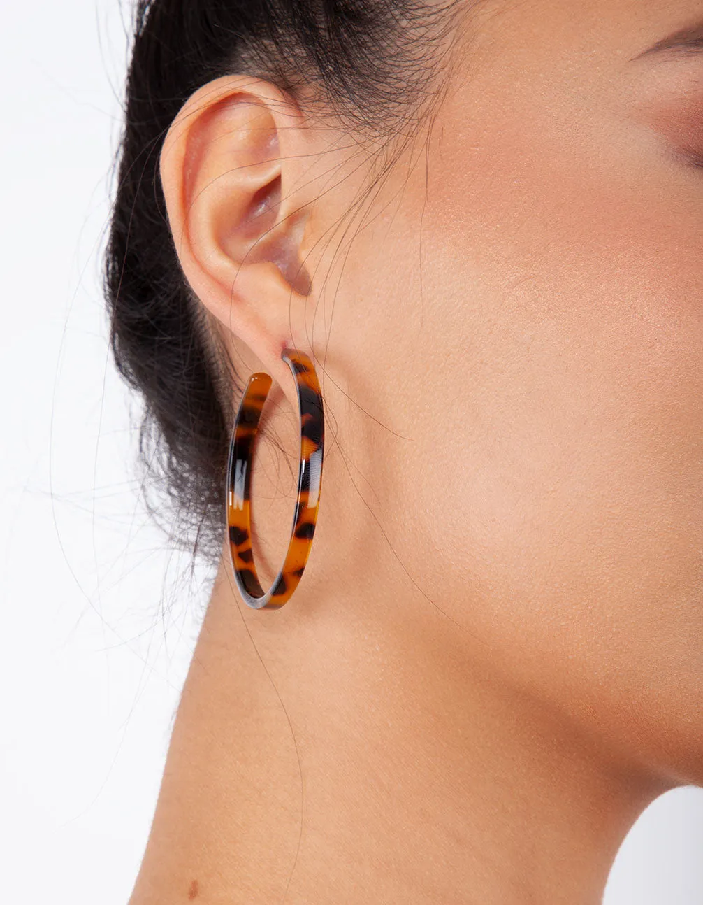 Fine Tortoiseshell Hoop Earrings