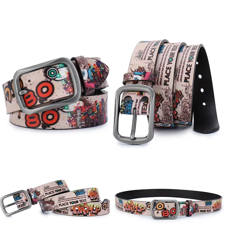 Genuine Leather Belt For Women Casual Belt Designer Girdle Printed Belt