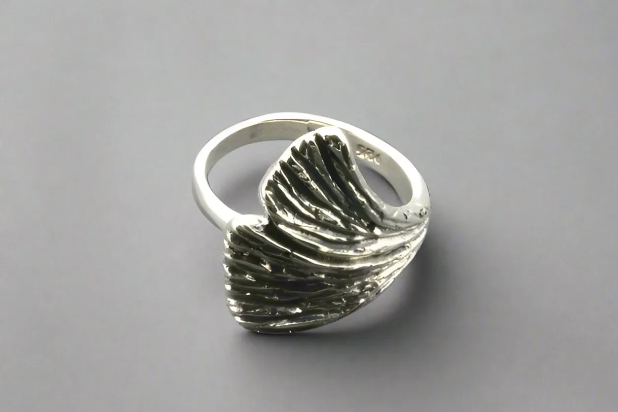 Ginkgo leaf ring - sterling silver