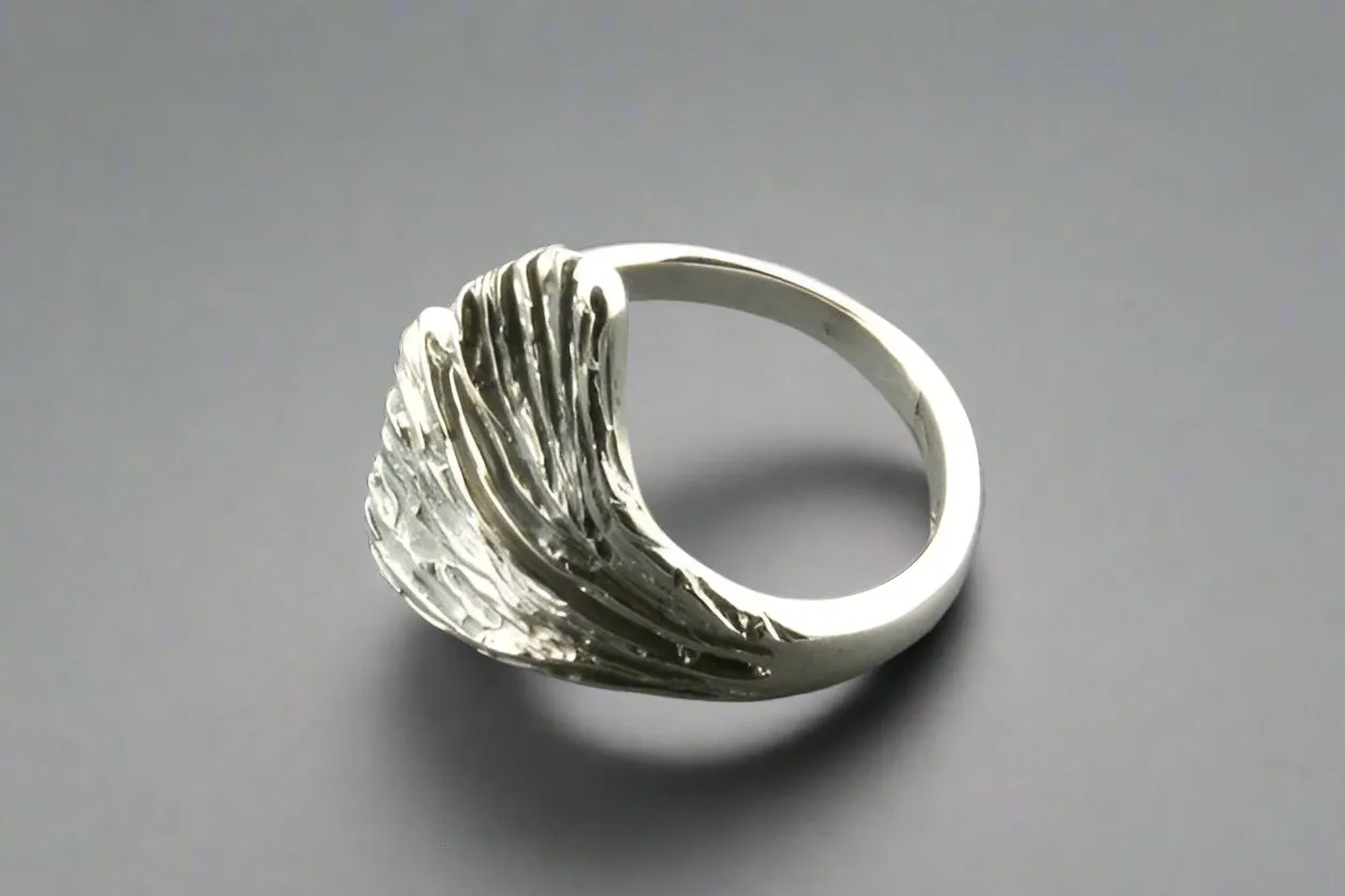 Ginkgo leaf ring - sterling silver