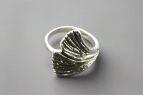 Ginkgo leaf ring - sterling silver