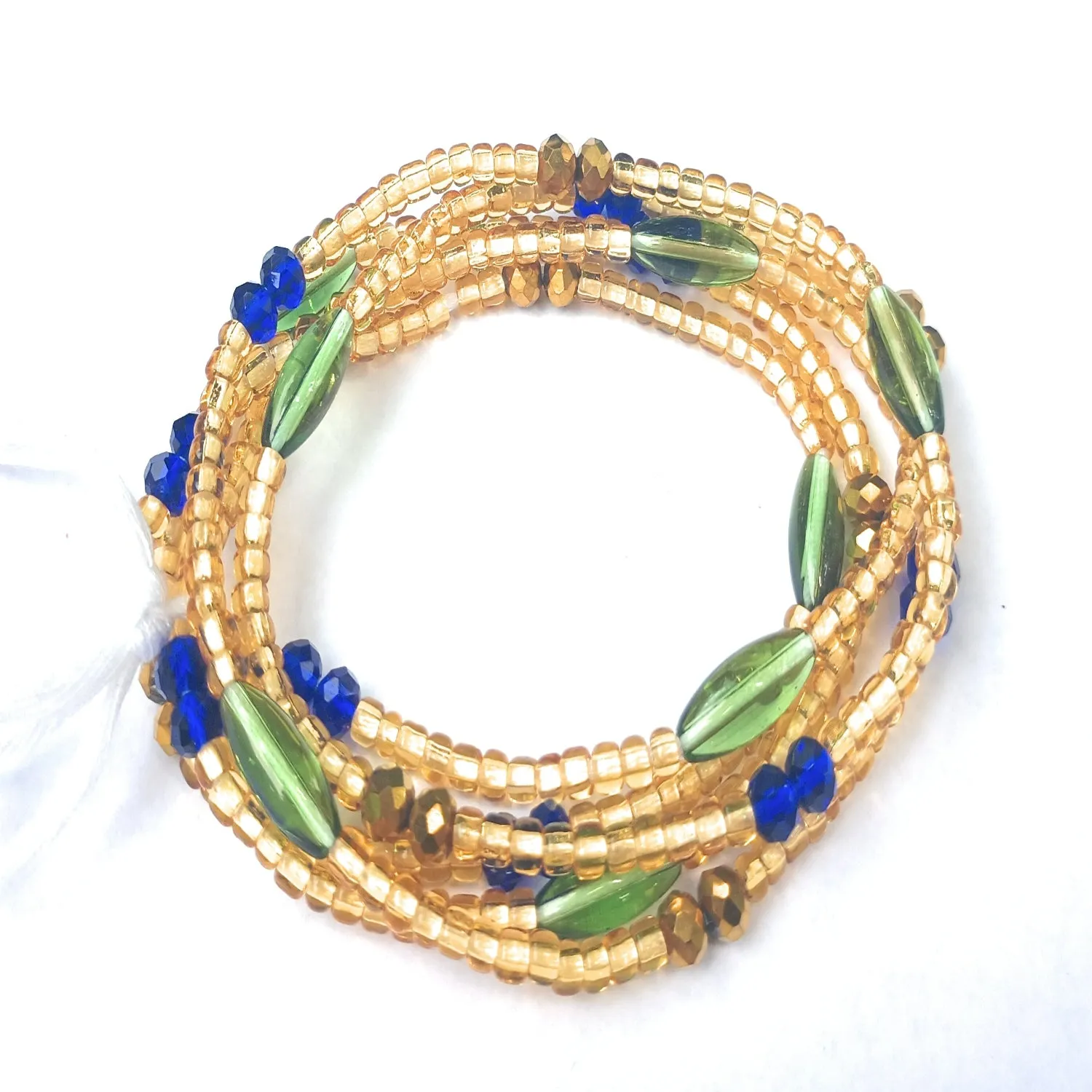 Gold & Silver Waist Bead Strands w/Colorful Accent Beads