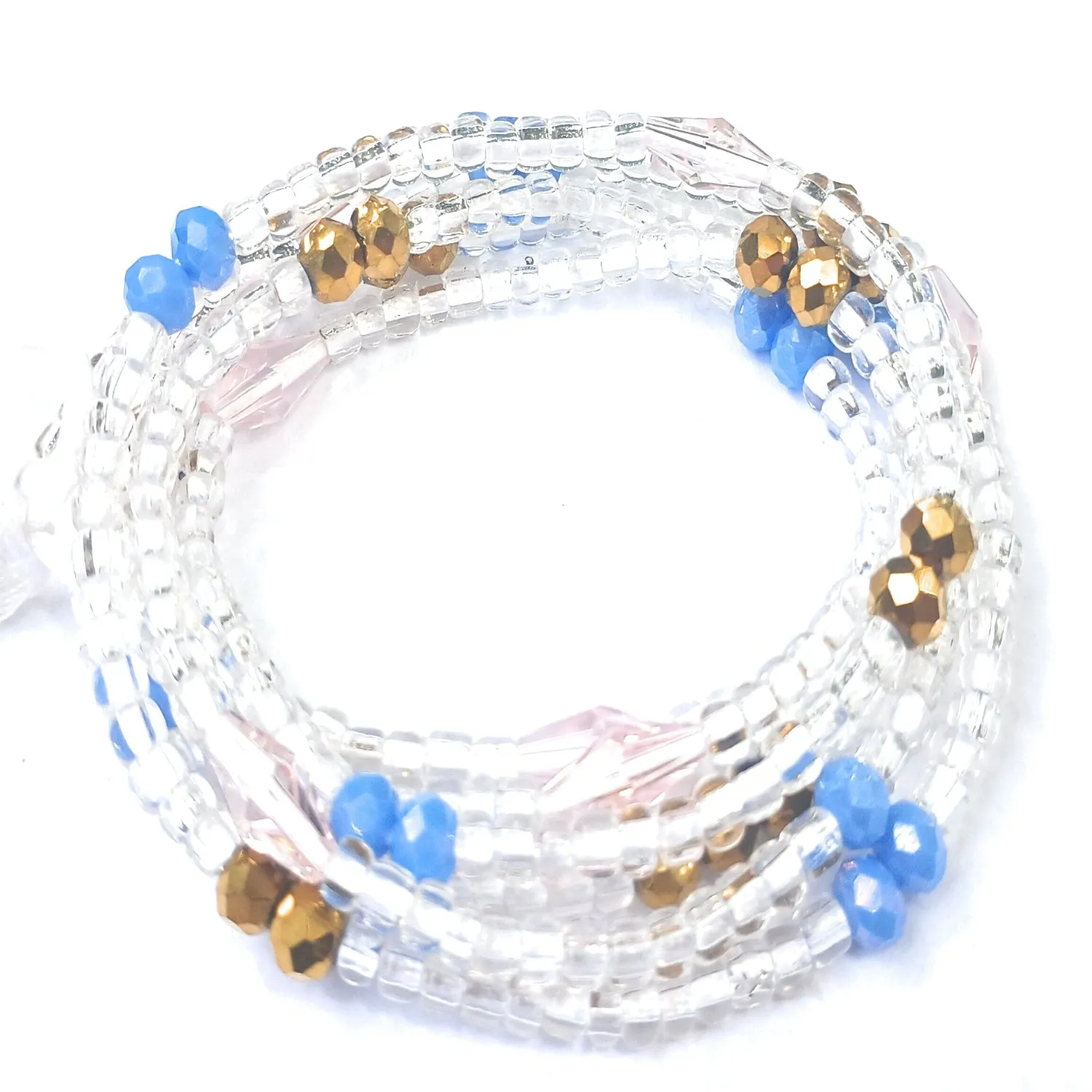 Gold & Silver Waist Bead Strands w/Colorful Accent Beads