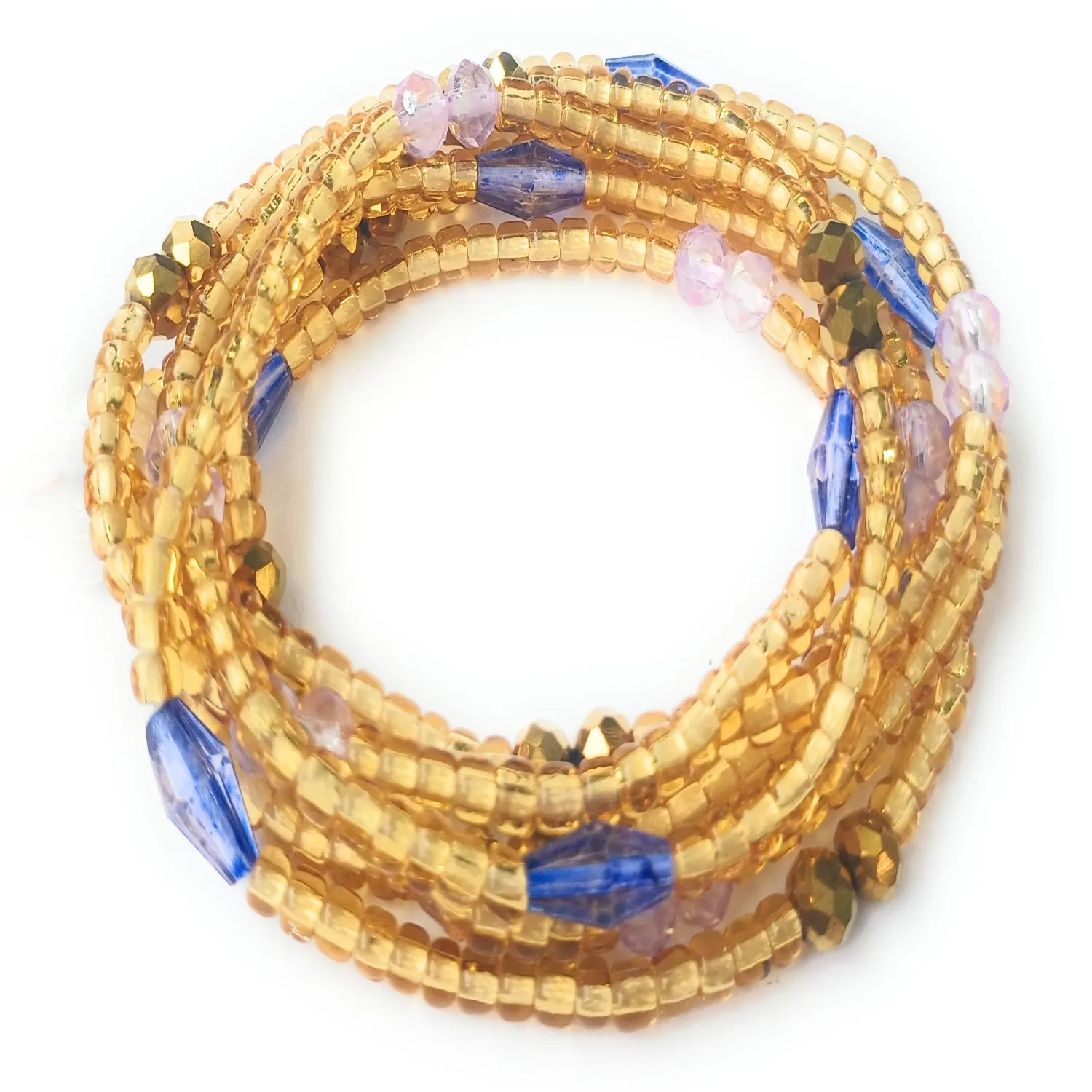 Gold & Silver Waist Bead Strands w/Colorful Accent Beads