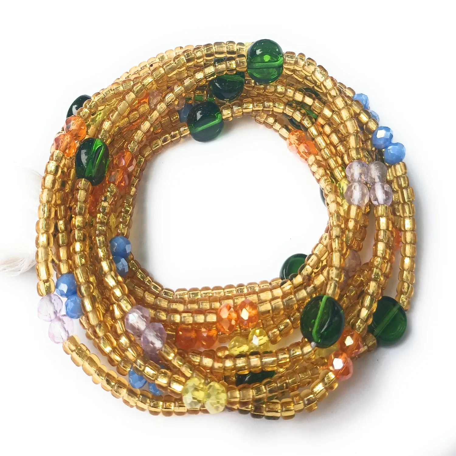 Gold & Silver Waist Bead Strands w/Colorful Accent Beads