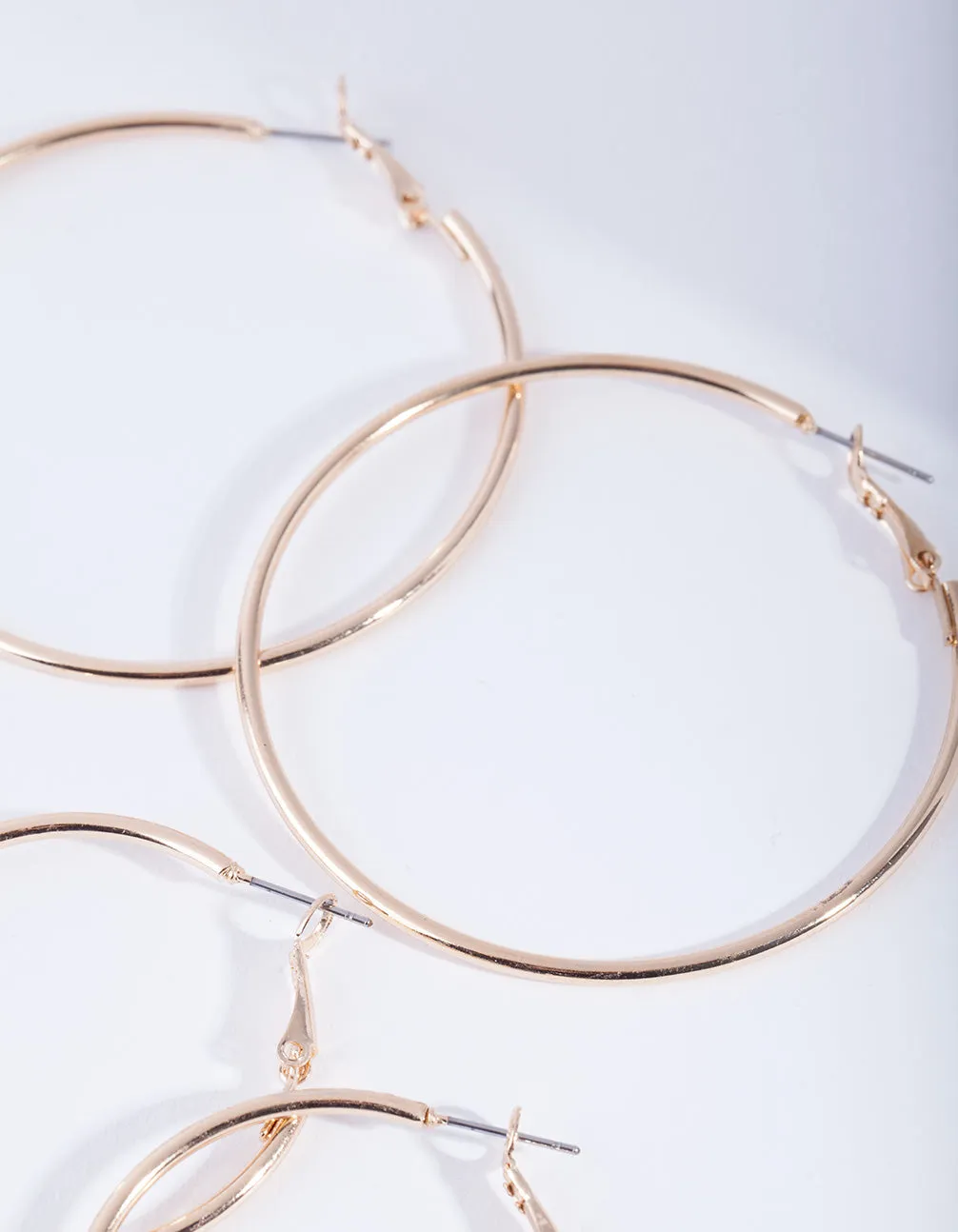 Gold Double Size Hoop Earring Pack