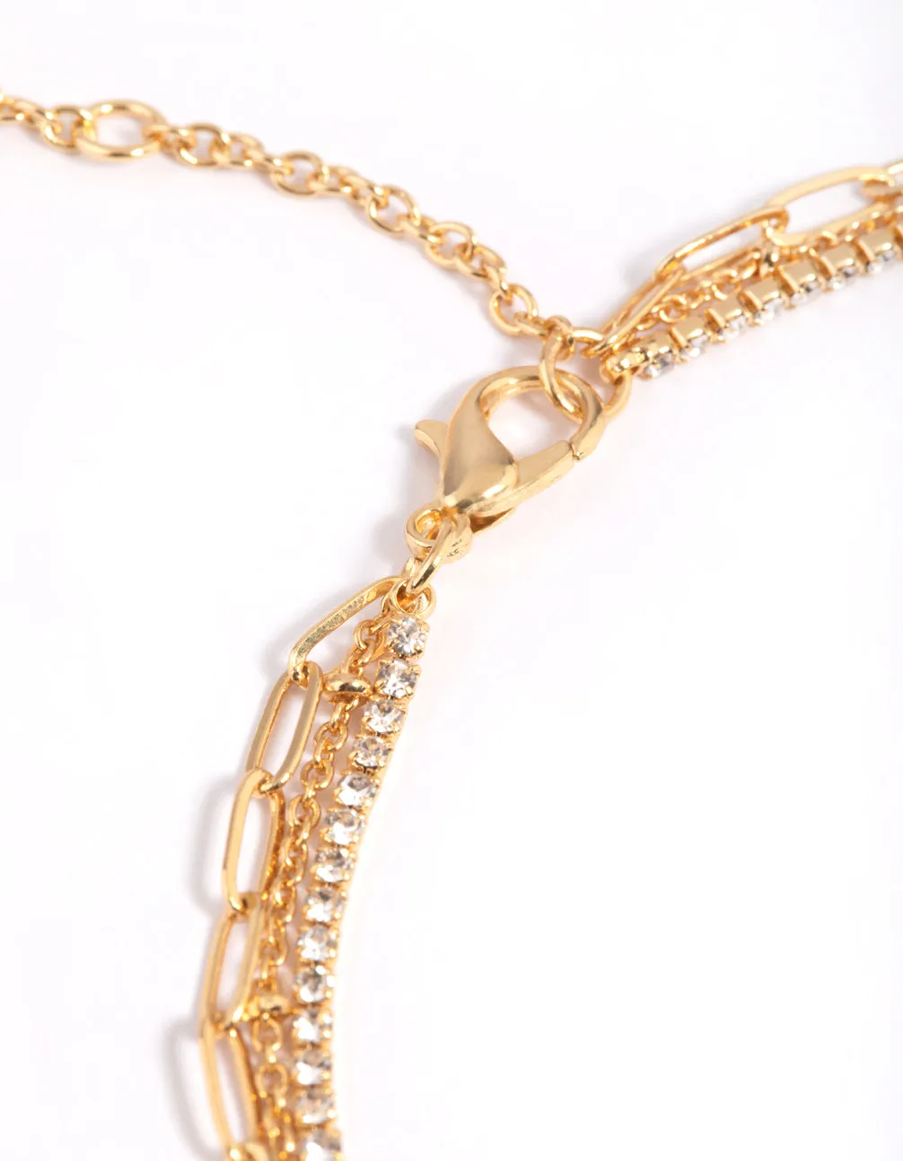 Gold Plated Chain Layered Necklace