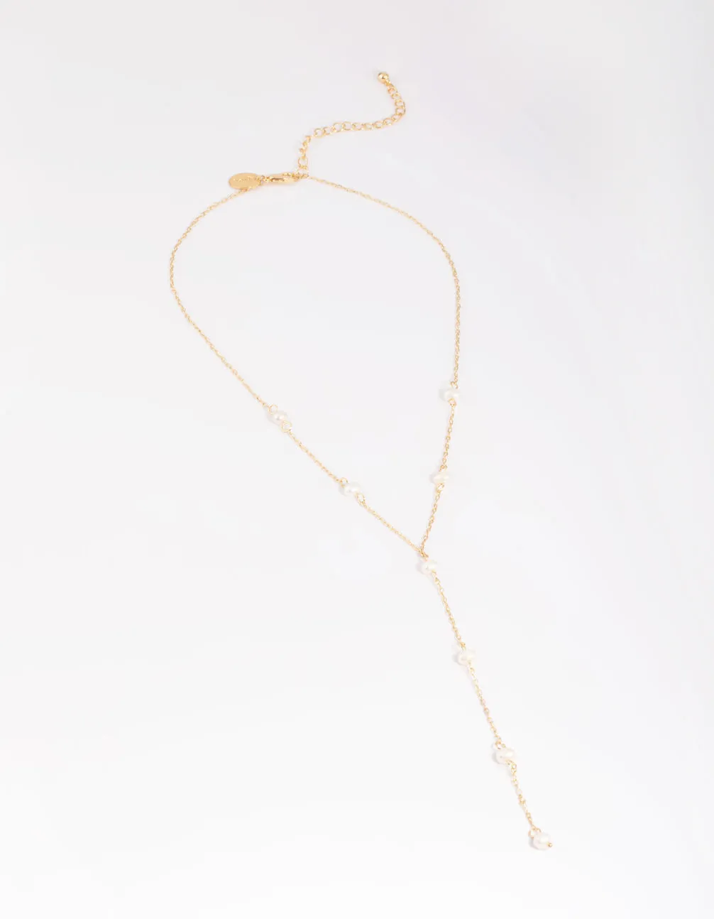 Gold Plated Freshwater Pearl Lariat Necklace